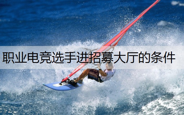 职业电竞选手进招募大厅的条件